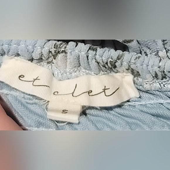 Cottagecore Light Blue Ditsy Floral Smocked Midi Dress Prairie Milkmaid Sz S - Picture 3 of 8